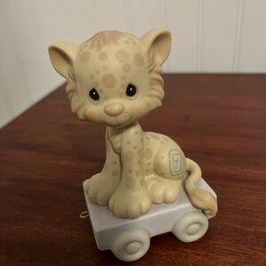 Precious Moments birthday train  year 7 leopard Adorable Cream